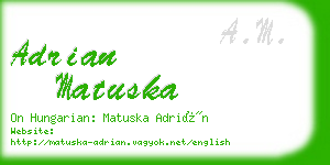 adrian matuska business card